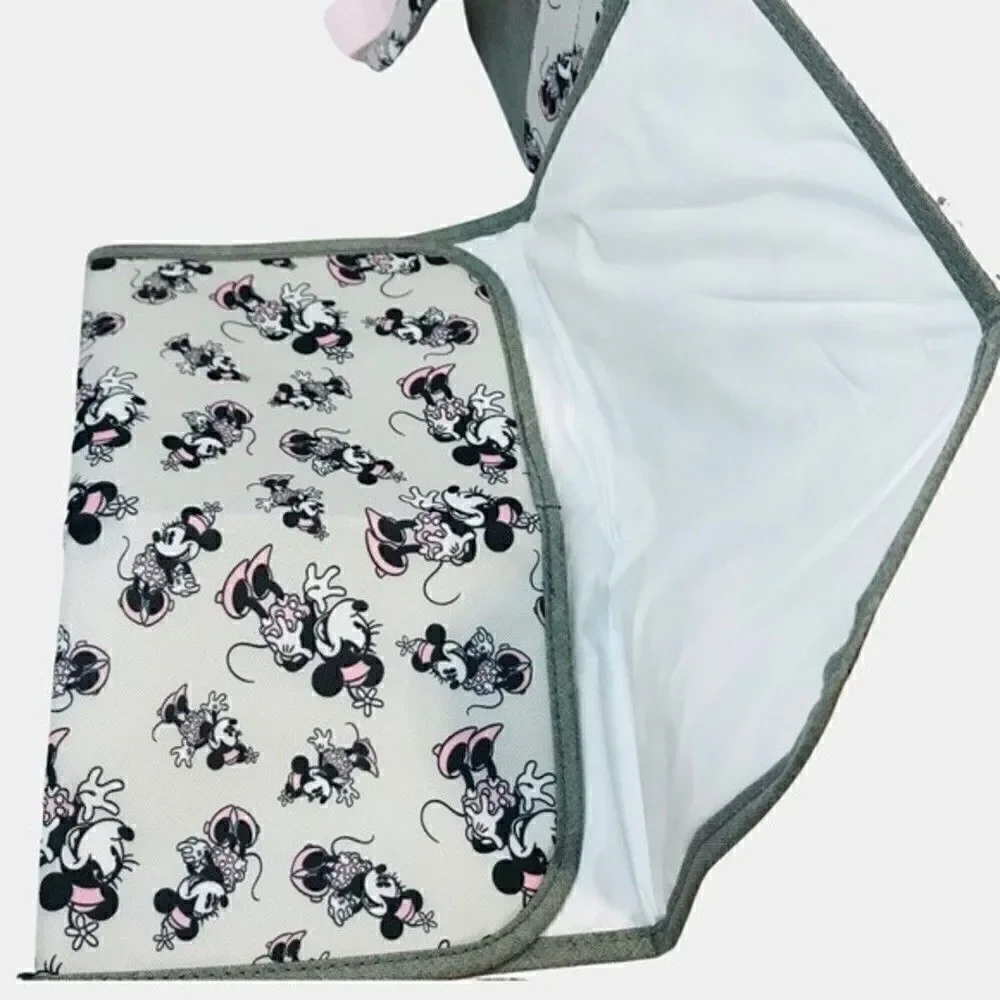 New! Disney Baby Minnie Mouse Multi-Piece Diaper Backpack Changing Pad Bag Set